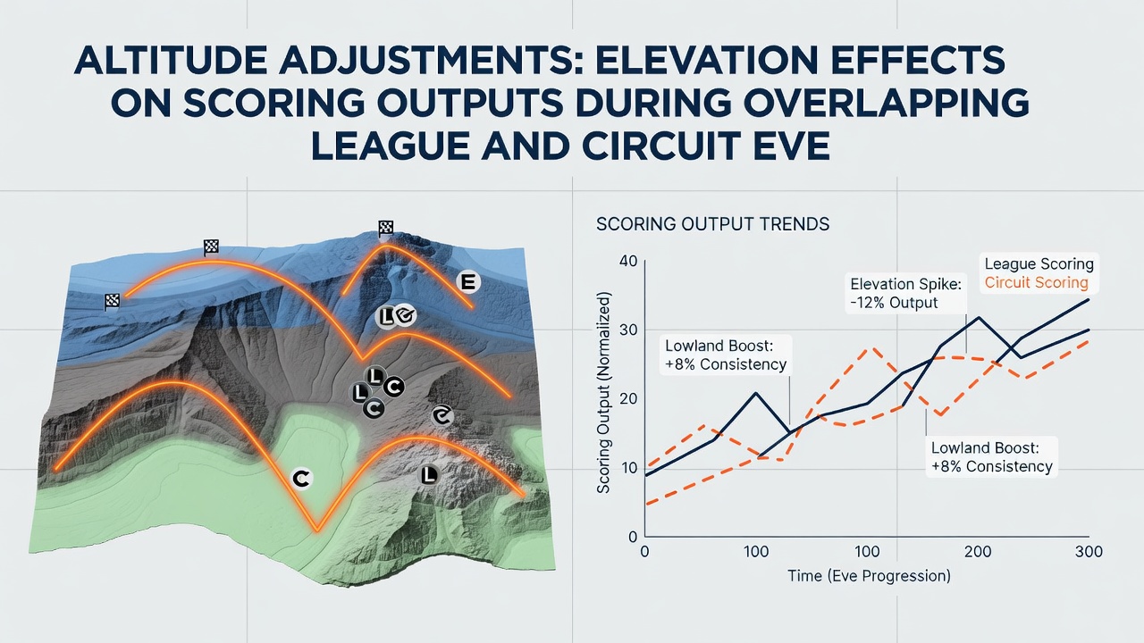 Data visualization of scoring changes across elevation levels in concurrent league events