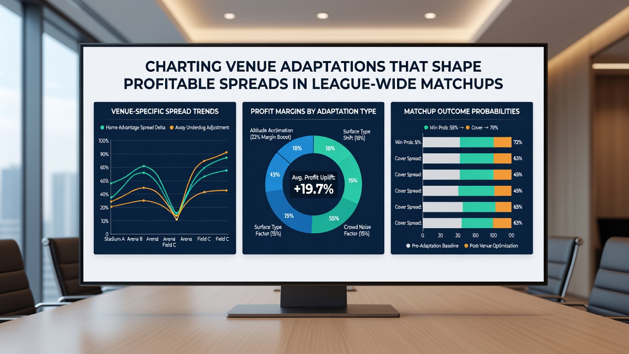 Detailed graphs illustrating profitable spread outcomes tied to venue surface and environmental adaptations in basketball football and tennis events