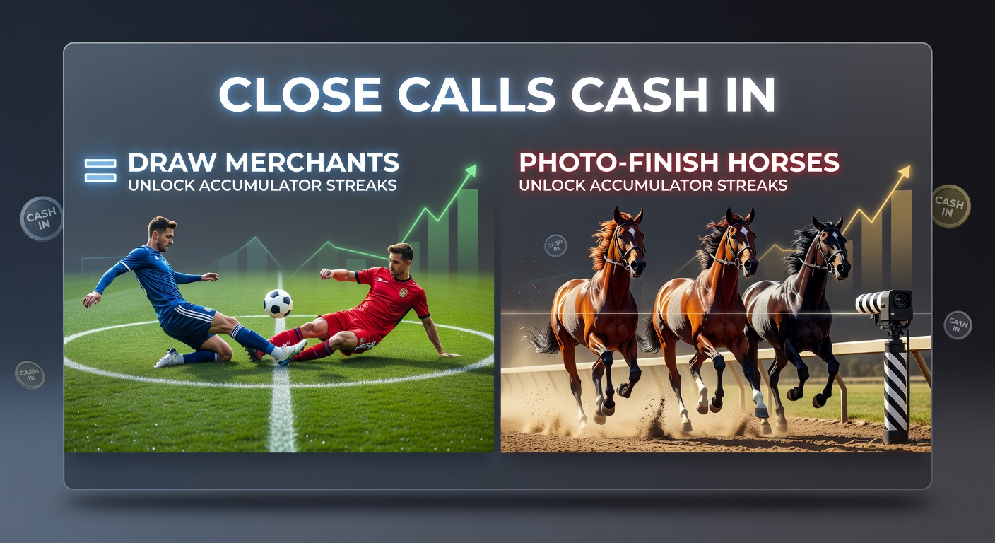 Dramatic photo-finish in a horse race with horses necks apart crossing the line, crowd in background