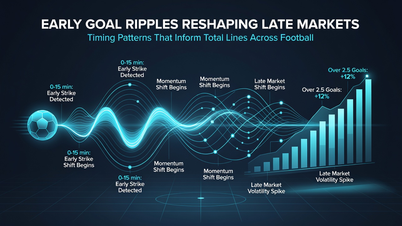 Data visualization of football goal timing patterns and market adjustments