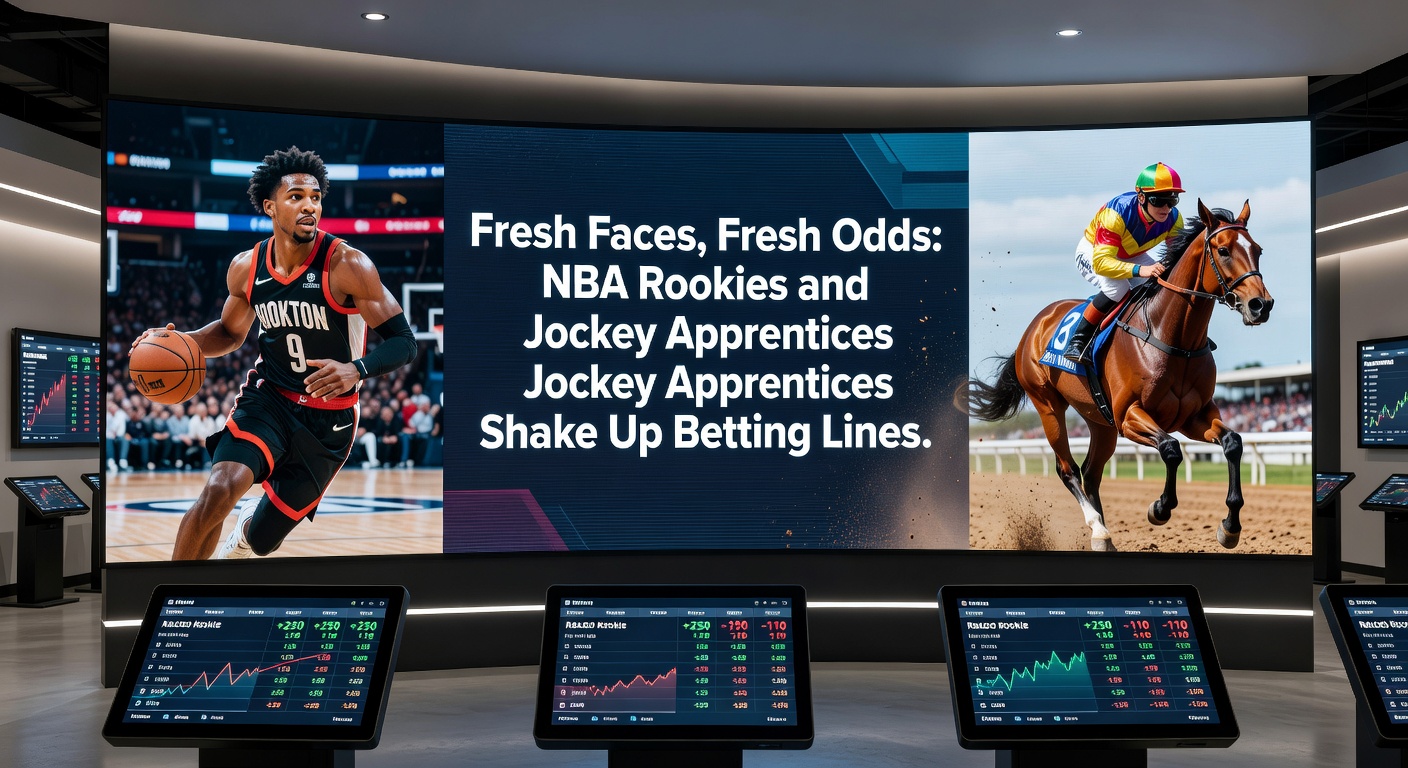 A young jockey apprentice urging her horse down the stretch at a major spring meet, capturing the energy and surprise wins that disrupt racing betting markets