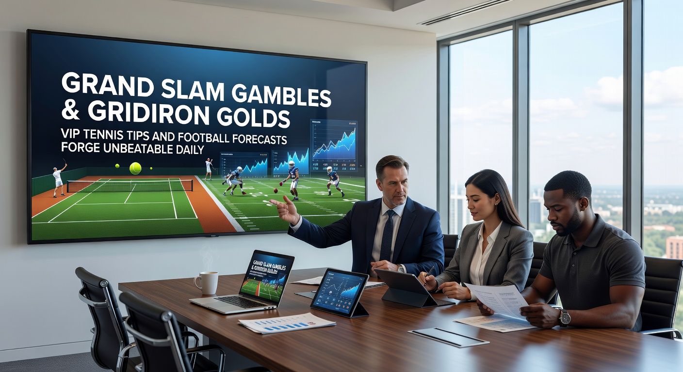Close-up collage of tennis racket strings meeting ball mid-air next to an NFL football spiraling toward the end zone, capturing the high-velocity precision of both sports in a betting context