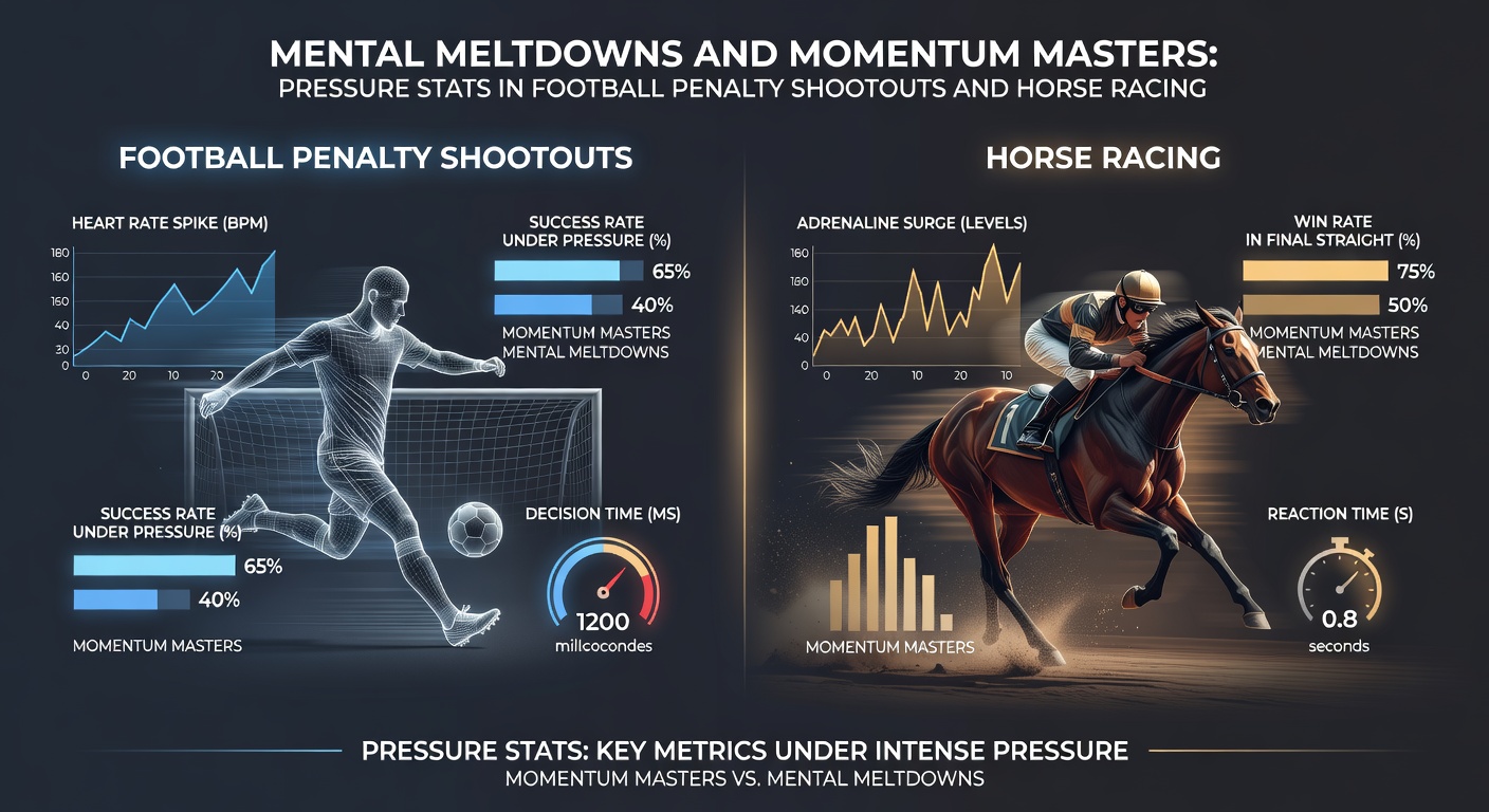 Dramatic horse racing photo finish with horses necks apart crossing the line, jockeys whipping for the win