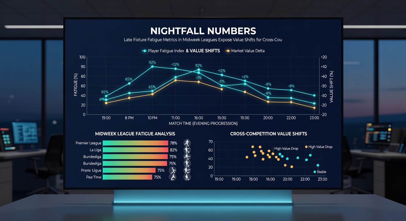 Twilight horse racing event under lights with performance metrics overlay and betting market adjustments