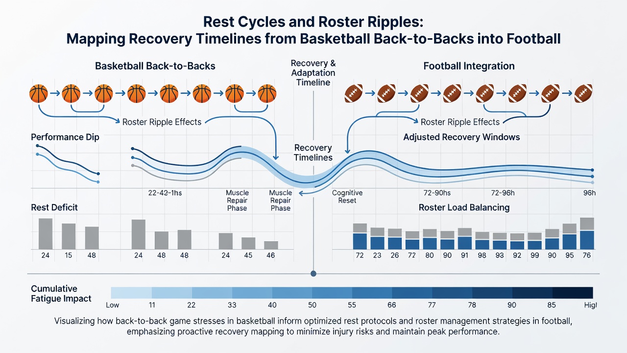 Sports data charts showing recovery timelines across basketball football and tennis